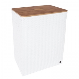 linnenmand +houten deksel white