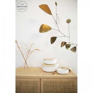 ronde mand met houten deksel white