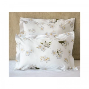 Donsovertrek bloemen white