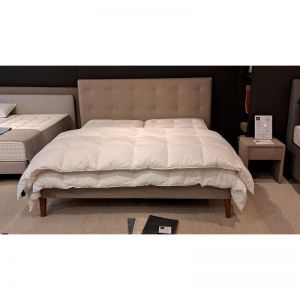 Hoofdbord+bedkader+inlegboxen beige