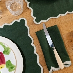 Placemat linnen 10 forest green