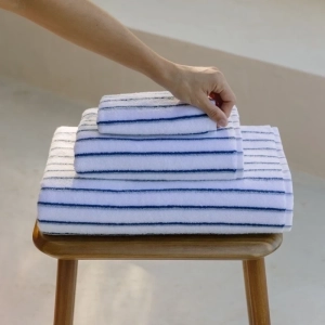 handdoek streep 03blue/grey