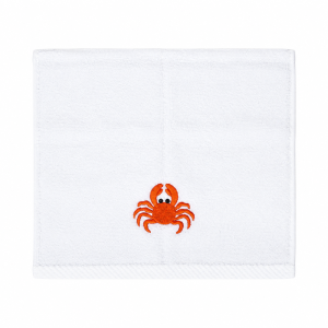gastdoekje geborduurd 00 white krab