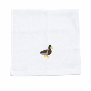 gastdoekje geborduurd 00 white eend